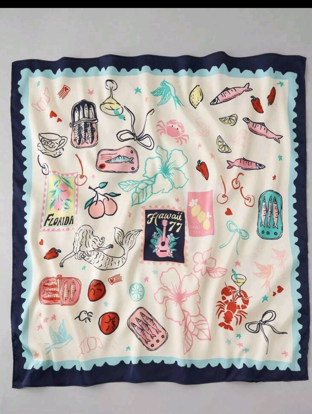 Tropical Beach Theme Scarf NEW